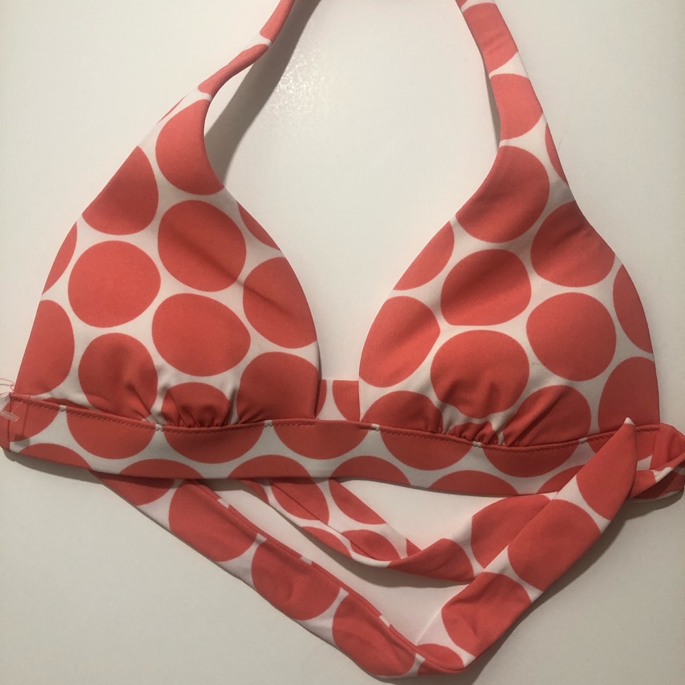 Victoria secret peach polka dot bikini top M